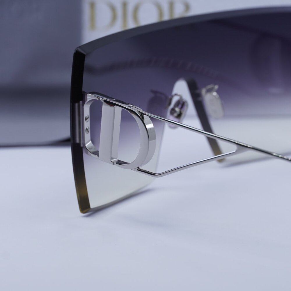 Dior 30MONTAIGNE M1U F0A6 Shield Rimless Sunglasses - Silver / Grey - Picture 6 of 12